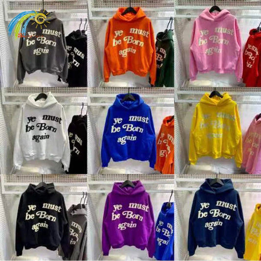 23FW Classic Foam Logo Ye Must Be Born Again Hoodie Men Women Best Quality Oversize Kanye West CPFM.XYZ Sweatshirts Multicolor